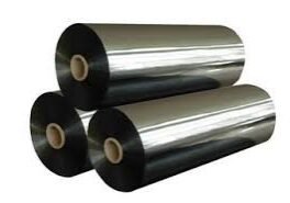 A group of rolls of silver foil.
